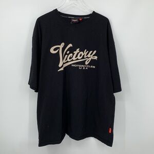 Victory Motorcycles graphic tee shirt black cotton script USA men 3X XXXL